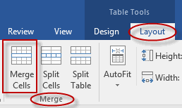 merge cells in word for mac